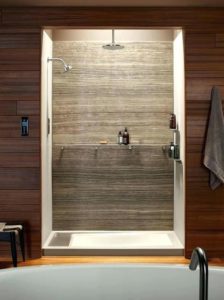 modern shower colored brown