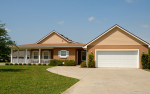 a driveway to the garage